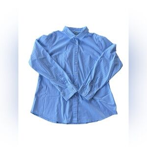 L.L. Bean Blue Striped Button Down Shirt